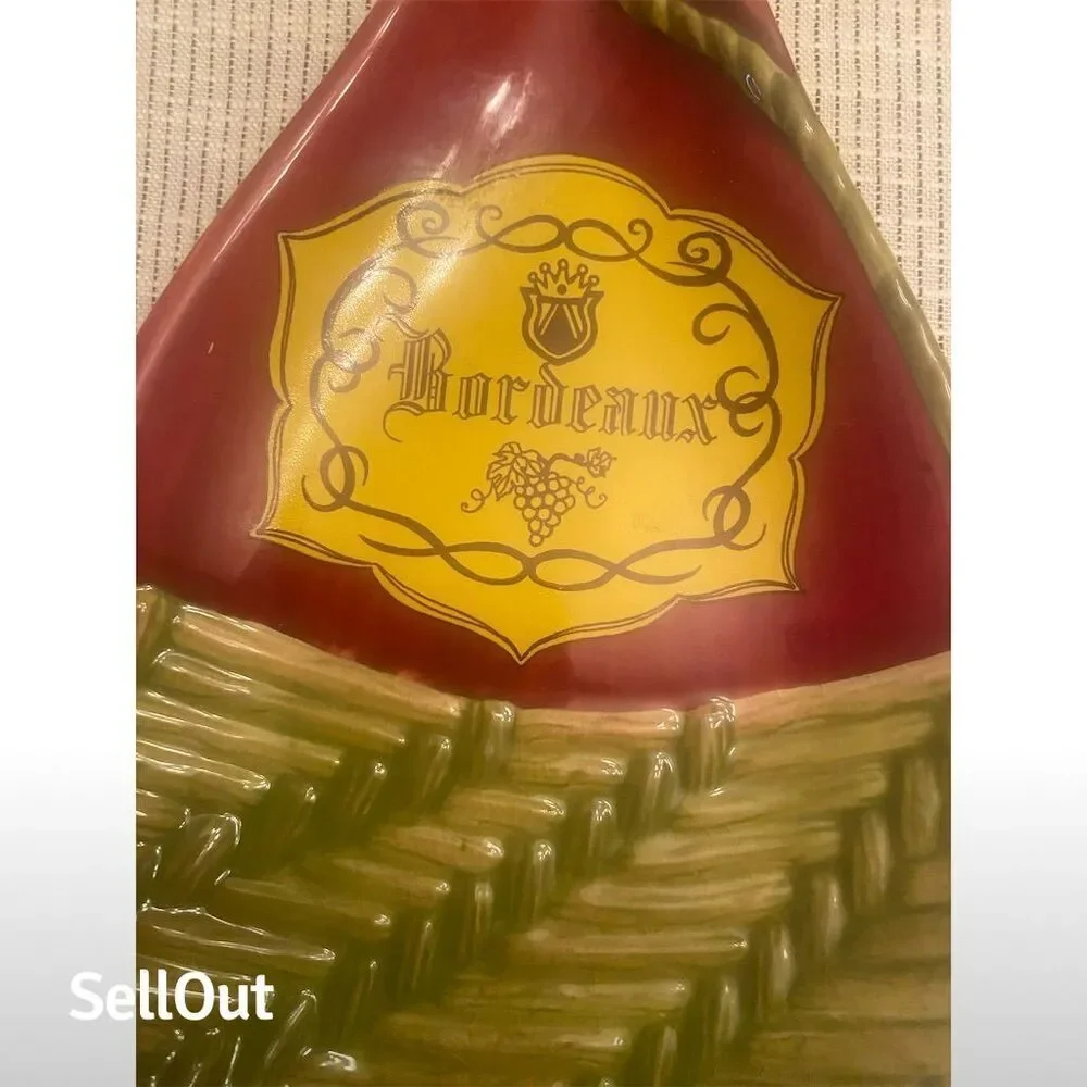 Jim Beam Vintage Bordeaux Wine Bottle Wall Hanging Plaque Multicolor